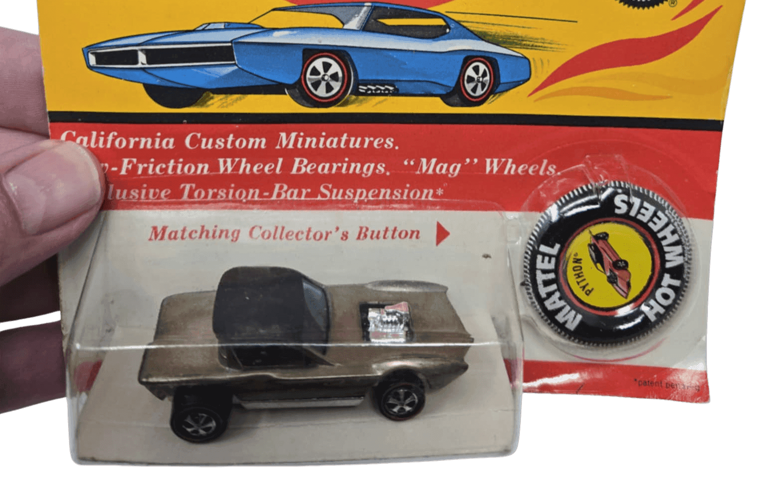 Individual close-up photo of Hot Wheels car showing condition details